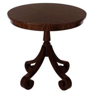   Barclay Zebra Veneer/Wood Solids/4 Pie Side Table Furniture & Decor