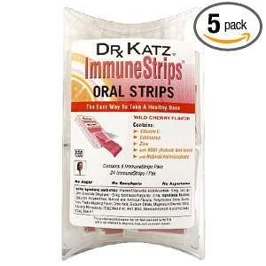  Dr. Katz ImmuneStrips Oral Strips, Wild Cherry Flavor 