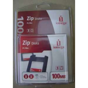  Iomega 100MB Zip Disks   3 Pack   For PC/Mac   Compatible 