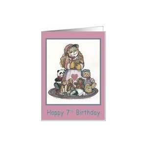  7th Birthday   Girl with animals Card: Toys & Games