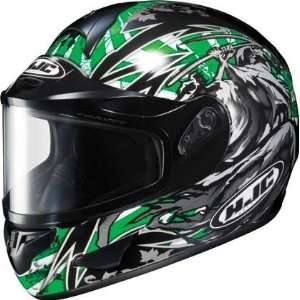   : HJC CL 16 Snowmobile Helmet Slayer Dual Lens Mc4 Green: Automotive