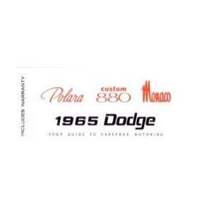    1965 DODGE 880 MONACO POLARA Owners Manual User Guide: Automotive