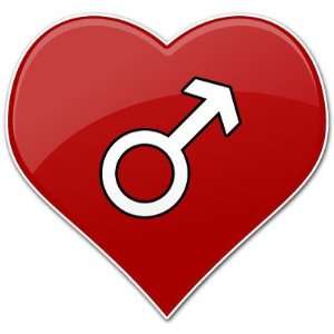  Male Heart Sign Symbol Car Bumper Sticker Decal 3.5x3.5 