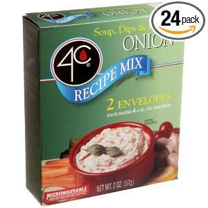 4C Recipe Mix Soup, Dips & Entrees, Onion, 2 Ounce Boxes (Pack of 24)