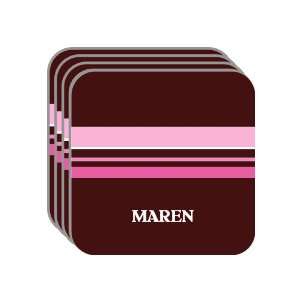 Personal Name Gift   MAREN Set of 4 Mini Mousepad Coasters (pink 