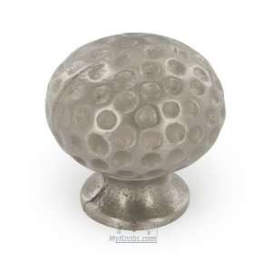  1 3/8 diameter hammered knob in satin nickel