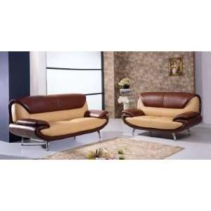   0323) 210 Tan Brown Leather Sofa (Color # 6706/0323): 