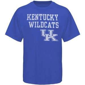  Kentucky Wildcats Royal Blue Stacked T shirt: Sports 