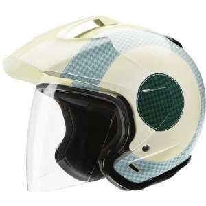   Motorcycle Helmet Pearl White/Mint/Forest XXS   0104 0780: Automotive