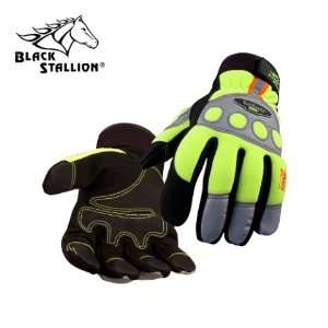   /Synthetic Leather Reinf. Hi Vis MechanicS Gloves: Home Improvement