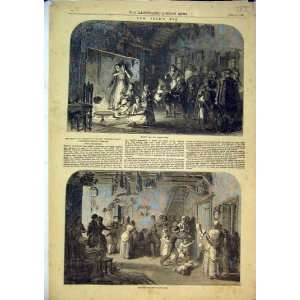  1852 New Years Eve Celebrations Cake Party Family Scene 