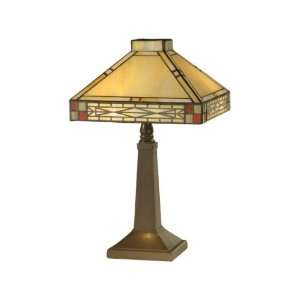 Dale Tiffany TA10490 Tiffany Accent Lamp, Antique Brass and Art Glass 