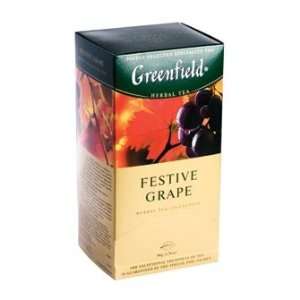Greenfield Herbal Tea Festive Grape Tea / 25 Tea Bags / 50g / 1.8oz.