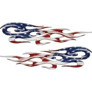  American Flag Tribal Flame Decals Motorcycle, Truck, Car 