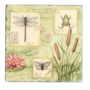  CounterArt Tumbled Tile Waterlilies Coasters, Set of 4 