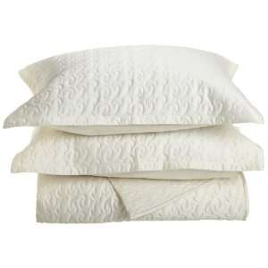 Tuscany Fine Italian Linens Egyptian Cotton Quilted Coverlet Set 