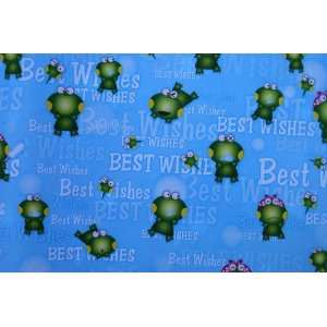  Gift Wrapping Paper   Best Wishes Frogs 
