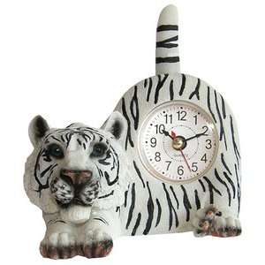 White Tiger Wagging Tail Animal Clock: Home & Kitchen