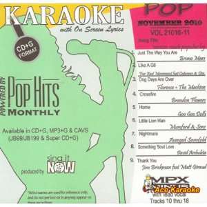  Pop Hits Monthly Pop   November 2010 Karaoke CDG: Musical 