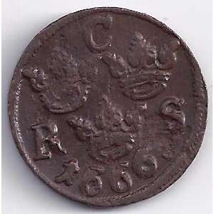  SWEDISH COPPER COIN,1666,AVESTA MINT.Excellent detail 