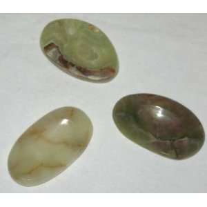  Worry Stones   Green Onyx: Health & Personal Care