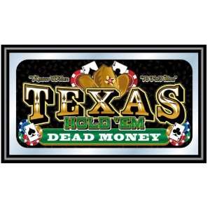    Framed Texas Holdem Wall Mirror   Dead Money: Sports & Outdoors