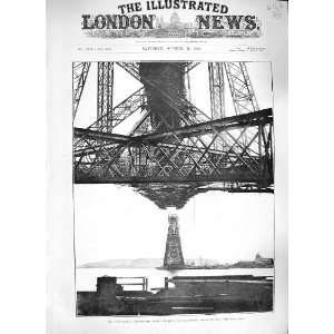  1889 FORTH RAILWAY BRIDGE QUEENSFERRY GARVIE PIER