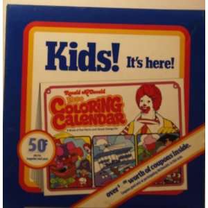  1979 920 624 McDonalds 1980 Coloring Calendar Translight 