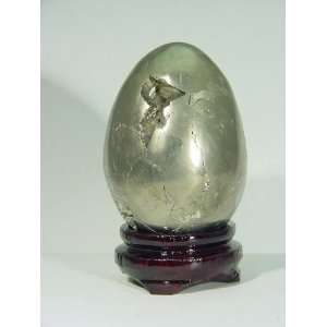  Iron Pyrite Lapidary Egg with Stand Fools Gold Everything 