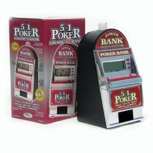  5 in 1 Video Poker Electronic Slot Machine Bank 