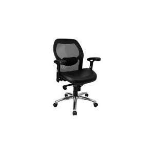   with Black Italian Leather Seat and Knee Tilt Control: Office Products