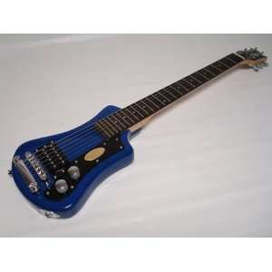  Travel Electric Guitar Blue w/ Gig Bag: Musical 