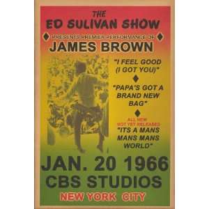 James Brown   Concert Poster (1966) The Ed Sulivan Show New York City 