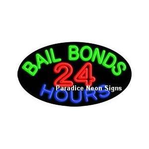  Flashing Bail Bonds 25 Hours Neon Sign (Oval) Sports 