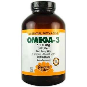  Country Life Omega 3   300 Softgels: Health & Personal 