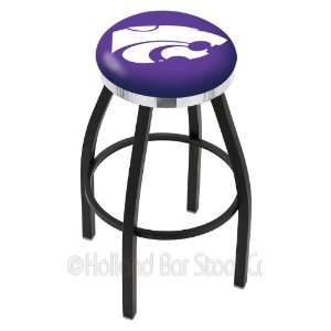 Kansas State University 30 inch Swivel Bar Stool with Chrome Accent 