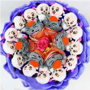   Love Flower Bouquet of Dolls, 14 Sheeps and 6 Wolves: Toys & Games