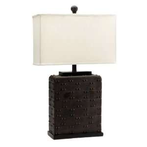 29 Medieval Style Rustic Brown Table Lamp with Rectangular Box Shade