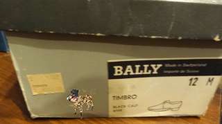 BALLY TIMBRO BLACK CALF SIZE 12 M SWISS MADE DRESS OXFORDS VINTAGE 