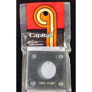  Capital Plastics 2x2 Holder   TWO CENT in Black 