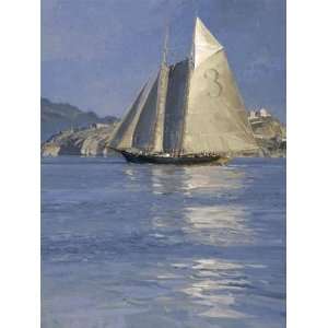     Pilot Shooner Gracie S., Becalmed off Alcatraz Canvas Giclee