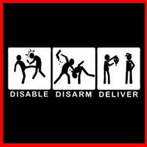 DISABLE DISARM DELIVER (Aikido Judo Krav Maga) T SHIRT  