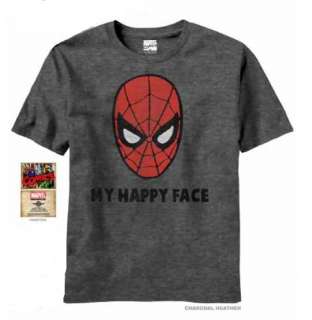 Marvel T Shirt Spiderman MY HAPPY FACE 2T 3T 4T 4 5/6 7  