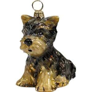  YORKSHIRE TERRIER Puppy Dog Glass Ornament Joy To The 