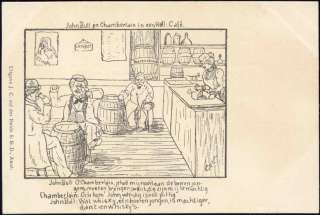 BOER WAR Caricature John Bull Chamberlain in Dutch Bar  