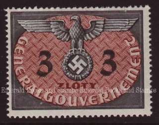 Occupied Poland 1940 large format Official 3 Zloty MNH  
