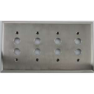  Satin Nickel 4 Gang Push Button Switch Wall Plate: Home 