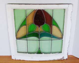 Antique Stained Glass Window Fancy 6 color Ruby Tulip  