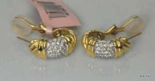 New $3950.00 DAVID YURMAN 18K Gold Diamond Earrings  