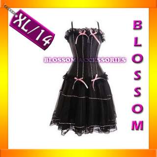 066 Sexy Burlesque Moulin Rouge Corset Skirt 8 10 12 14  